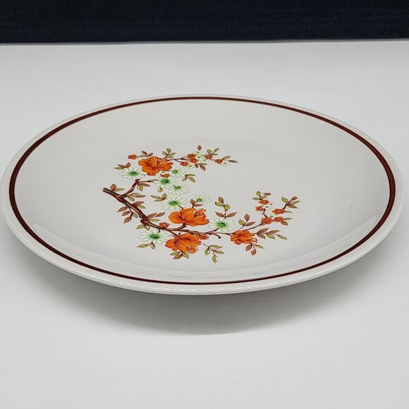 Vintage Real Old Willow Tognana Floral Salad Plate Orange Roses White Daisies - Picture 7 of 9